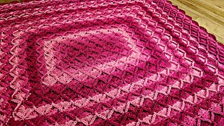 How To Crochet Bavarian Stitch RECTANGLE Blanket  Crochet Tutorial [upl. by Aitam]