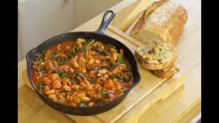 Tuscan Cannellini Bean Stew with Garlic Toast vegetarian [upl. by Loni299]