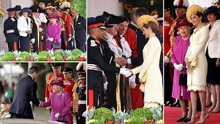 Queen Elizabeth II welcomes Letizia and King Felipe to Buckingham Palace [upl. by Ynamreg233]