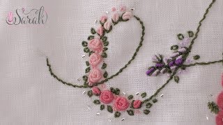 How to embroider a Bullion Stitch Rosebud and Rose  Detailed visuals and concise tutorial [upl. by Hyacinth]