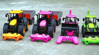 UNBOXING JCB BACKHOE LOADER  JCB FARM TRACTOR RC  JCB BACKHOE DANCING DIGGERS  JCB VIDEO [upl. by Kerril]