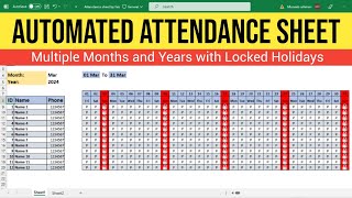 🔥 Excel Attendance Sheet Tutorial Dynamic Automation Made Easy [upl. by Loos]