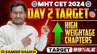 MHT CET 2024Day 02 Target🎯 mhtcet2024 High Weightage Chapters in CET 24Target 99ile 💯COEP VJTI [upl. by Audy]