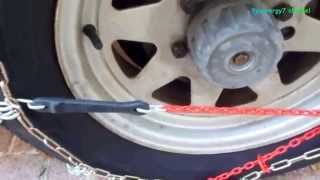 Installing LaClede Alpine Mud Snow Chains on a Suzuki Samurai [upl. by Wilona635]