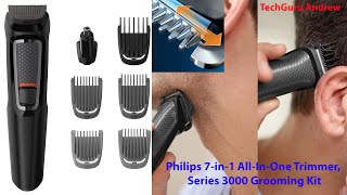 Philips Multigroom Series 3000 MG3720 TESTING HAIR CUTTING [upl. by Meek670]