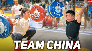 Team China Barbell Session  Training Hall of IWF World Cup 2024 [upl. by Yarahs946]