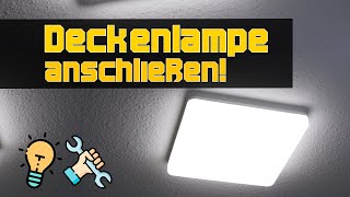 Lampe anschließen So kannst du eine Deckenlampe montieren 2 oder 3 Kabel  Tutorial Deutsch [upl. by Aihtyc]