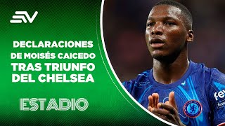 Declaraciones de Moisés Caicedo vestió por primera vez la cinta de capitán del Chelsea  Estadio [upl. by Enautna]