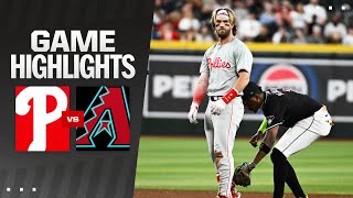 Phillies vs Dbacks Game Highlights 8824  MLB Highlights [upl. by Nauquf393]