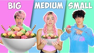 Big VS Medium VS Small Food Challenge [upl. by Bourn]