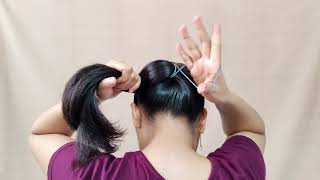 Time Saving Hair Easy Bun Hairstyle With Rubber Band For Ladies Updo Bun Juda Hair Tutorial [upl. by Atiuqet329]