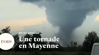 Les images de la tornade qui sest formée en Mayenne [upl. by Rimma]