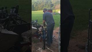 Splittin some Hackberry firewood ramsplitter [upl. by Leirud]