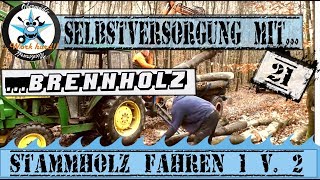 Selbstversorgung mit Brennholz 21 Verladen und abfahren des BuchenStammholzes 1 v 2 [upl. by Savinirs]