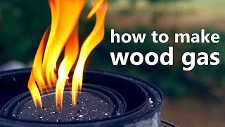 How To Make Wood Gas Biofuel and an experimental gas collection method [upl. by Ettevets]