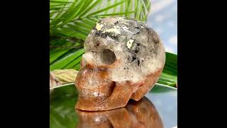 Mosaic Chalcedony Quartz Skull Healing Crystal Carving 1668g [upl. by Ailama]