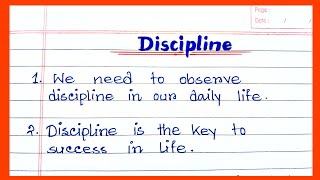 Discipline essay in English  Short essay on Discipline  Paragraph Writing on Discipline [upl. by Asserrac620]