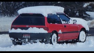 Honda Civic plows 9quot of snow  MFactory LSD [upl. by Flagler]