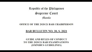 Supreme Court of the Philippines Bar Bulletin No 30 Series of 2021 [upl. by Nnaihs]