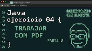 Ejercicio 64 JAVA  TRABAJAR CON PDF  PARTE 3 [upl. by Kalvn]