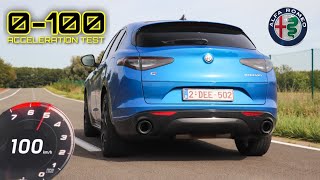 2023 Alfa Romeo Stelvio 280hp  0100 Acceleration TEST amp Sound CHECK [upl. by Rabi]