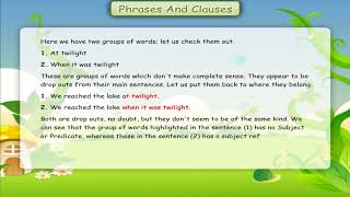 PHRASES AND CLAUSES class7 [upl. by Enrobyalc38]