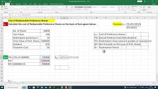 Cost of Redeemable Preference Shares 2 [upl. by Kenton]