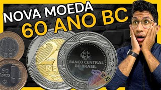 ANO 2024 CHEGANDO MOEDA DE 2 REAIS COMEMORATIVA AOS 60 ANOS BC 2023 2024 coleccion investiment [upl. by Shum753]