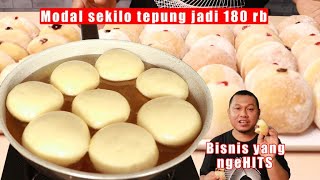 Donat bomboloni modal tepung sekilo jadi 180 ribu [upl. by Eirrok]