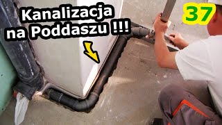 Kanalizacja na Poddaszu   Jak wykonać Instalację w małej Łazience Układamy Rury PCV Vlog 37 [upl. by Htieh]