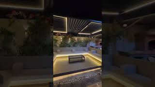 Terrace in Pergola Design And Night Lights terrace pergola shorts fyp millionviews design [upl. by Hillman]