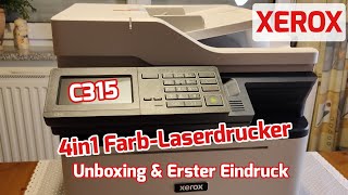 XEROX C315 4in1 Multifunktions Farb Laserdrucker Unboxing amp Erster Eindruck [upl. by Muryh]