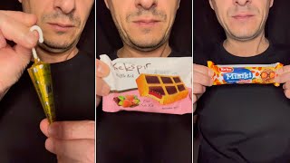 Asmr Milk Chocolate Umbrella Asmr Strawberry and chocolate waffle Asmr Minky Orange Jelly asmr [upl. by Claudette]