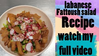 the best labanese fattoush salad recipe how to make fattoush salad try to at your home yammy🤭 [upl. by Assille]