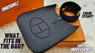 How I got my HERMES Evelyne TPM Unboxing What Fits in the Bag Add on Chain [upl. by Ative]