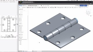 OnShape 3D Modeling Hinge Tutorial Exercise [upl. by Haela160]