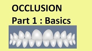 Occlusion  Part 1Basic concepts [upl. by Jerol]