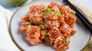 The only SPICY AHI RECIPE youll ever need  Spicy tuna [upl. by Cruce]