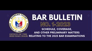 A very promising 2023 Bar Examination BAR BULLETIN No 12023 [upl. by Flavian929]