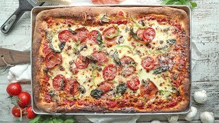 Homemade Sheet Pan Pizza  The Inspired Home [upl. by Animrelliug29]