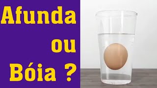 O ovo afunda ou flutua na água experiência de densidade  Física e Química Experiência com ovo [upl. by Feil157]