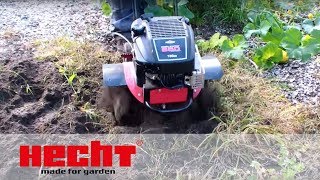 Hecht 755 Gartenfräse Motorhacke Bodenfräse KultivatorFräseHacke Benzin BampS [upl. by Ielarol]