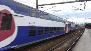 BB27300 et VB2N Transilien  A la gare de Houilles Carrières sur Seine sur la ligne J [upl. by Nwonknu]