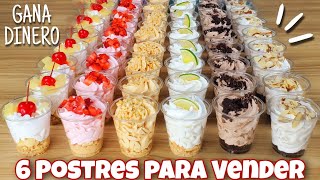 🍨 6 POSTRES en VASITOS para VENDER 💵 Gana DINERO desde CASA 🏠 mesadepostres [upl. by Eissel498]