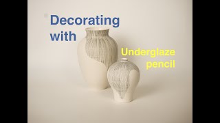 1ooPots  001 How to decorating a porcelain pot with underglaze pencil [upl. by Heriberto]