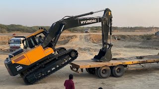 New excavator Hyundai 215 unloading  Hyundai 215 review  AC CABIN [upl. by Stout]