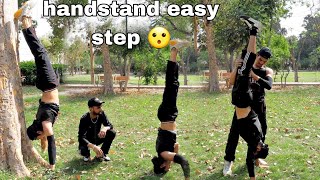 How to do hand stand 4 easy step 😮 handstand ਕਿਵੇ ਕਰਿਏ in punjabi  handstand tutorial [upl. by Pier]