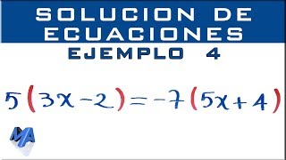 Solucionar ecuaciones lineales  Ejemplo 4 [upl. by Esyned]