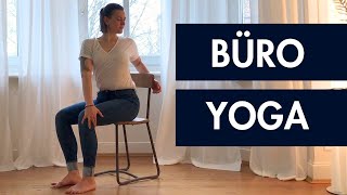 Büro Yoga 5 Minuten Stretch auf dem Stuhl Rücken amp Nacken [upl. by Salkcin]