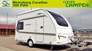 Weinsberg CaraOne 390 PUH 2021  Was kann der kleine HubbettCaravan ReviewTest  Clever Campen [upl. by Refinej]